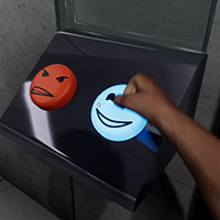 Smiley buttons to communicate anger level